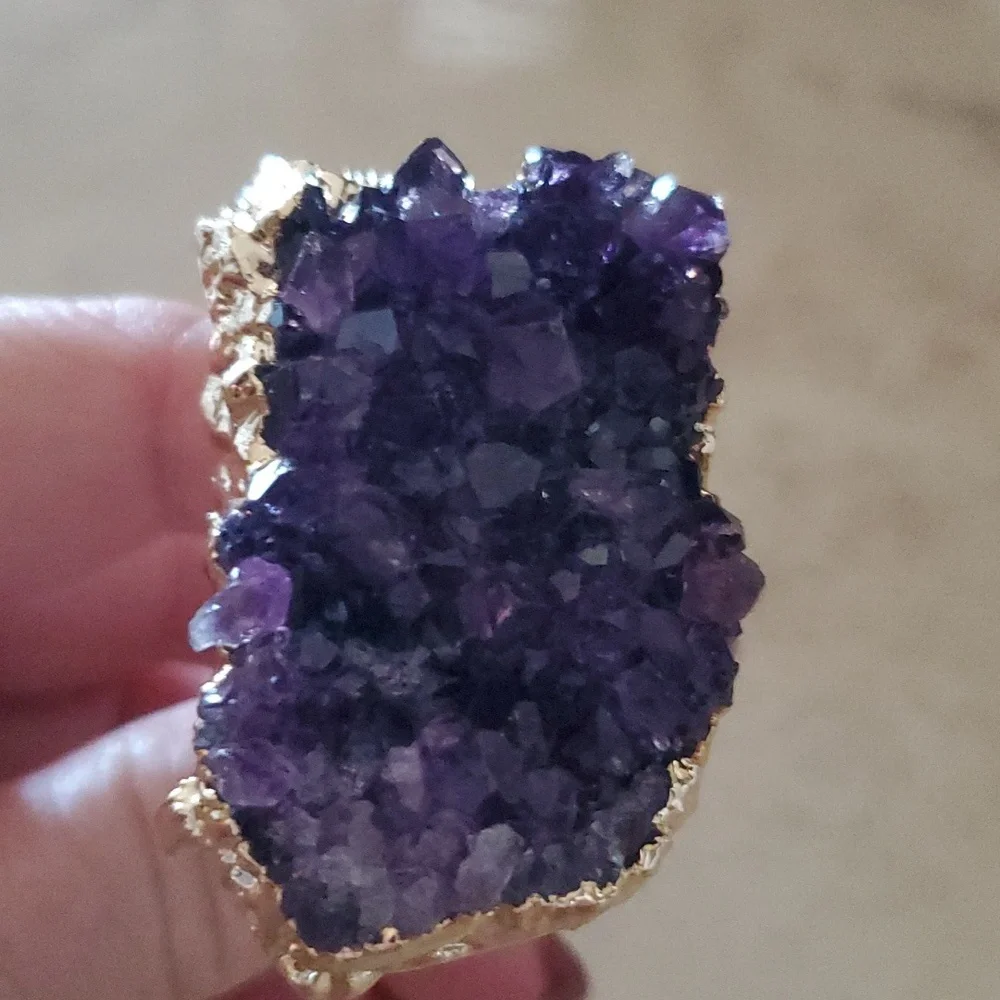 Genuine Amethyst Crystal Bottle Stopper nwot